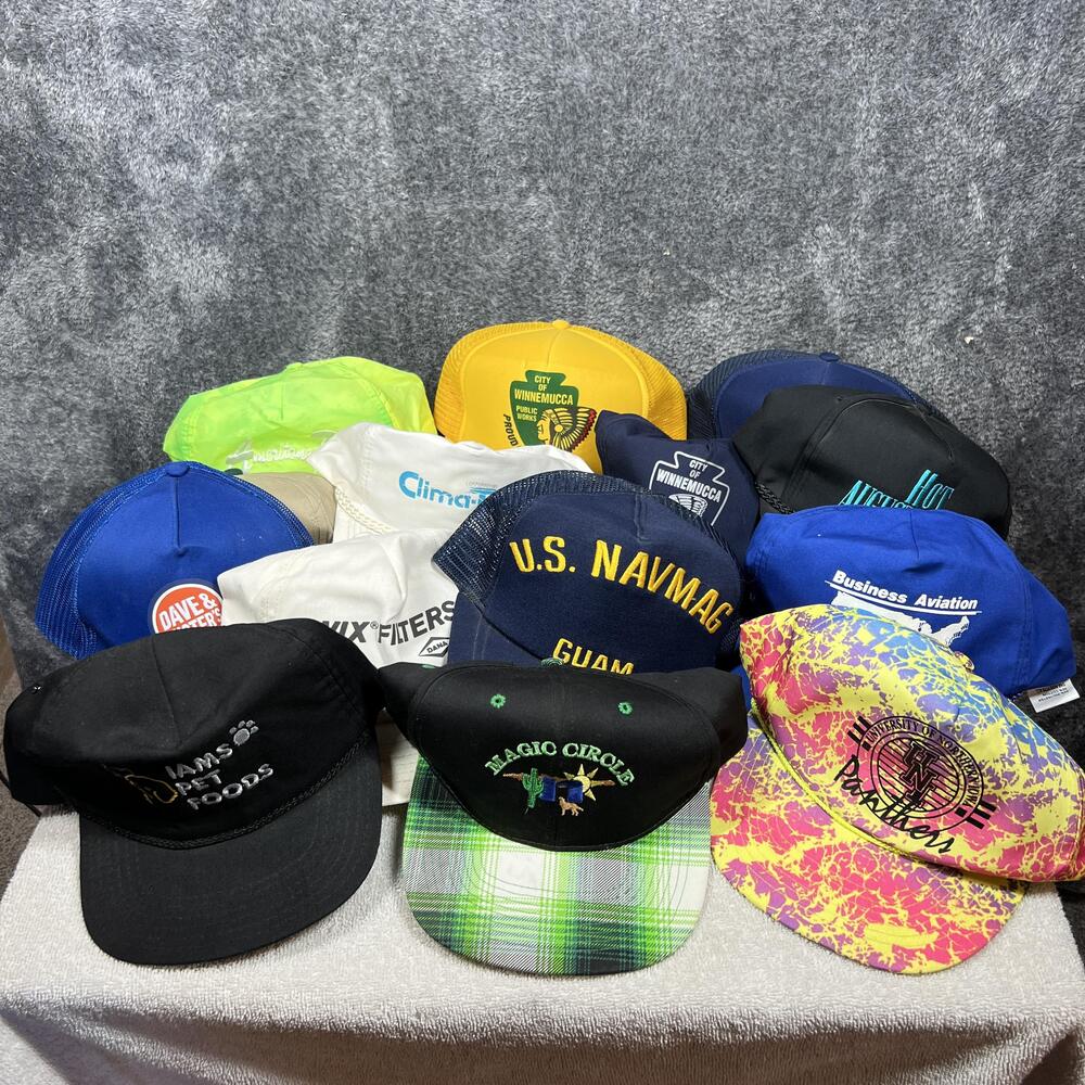 Assorted Trucker Hat Cap One Size Multicolor Mesh Back Adjustable Mens Lot